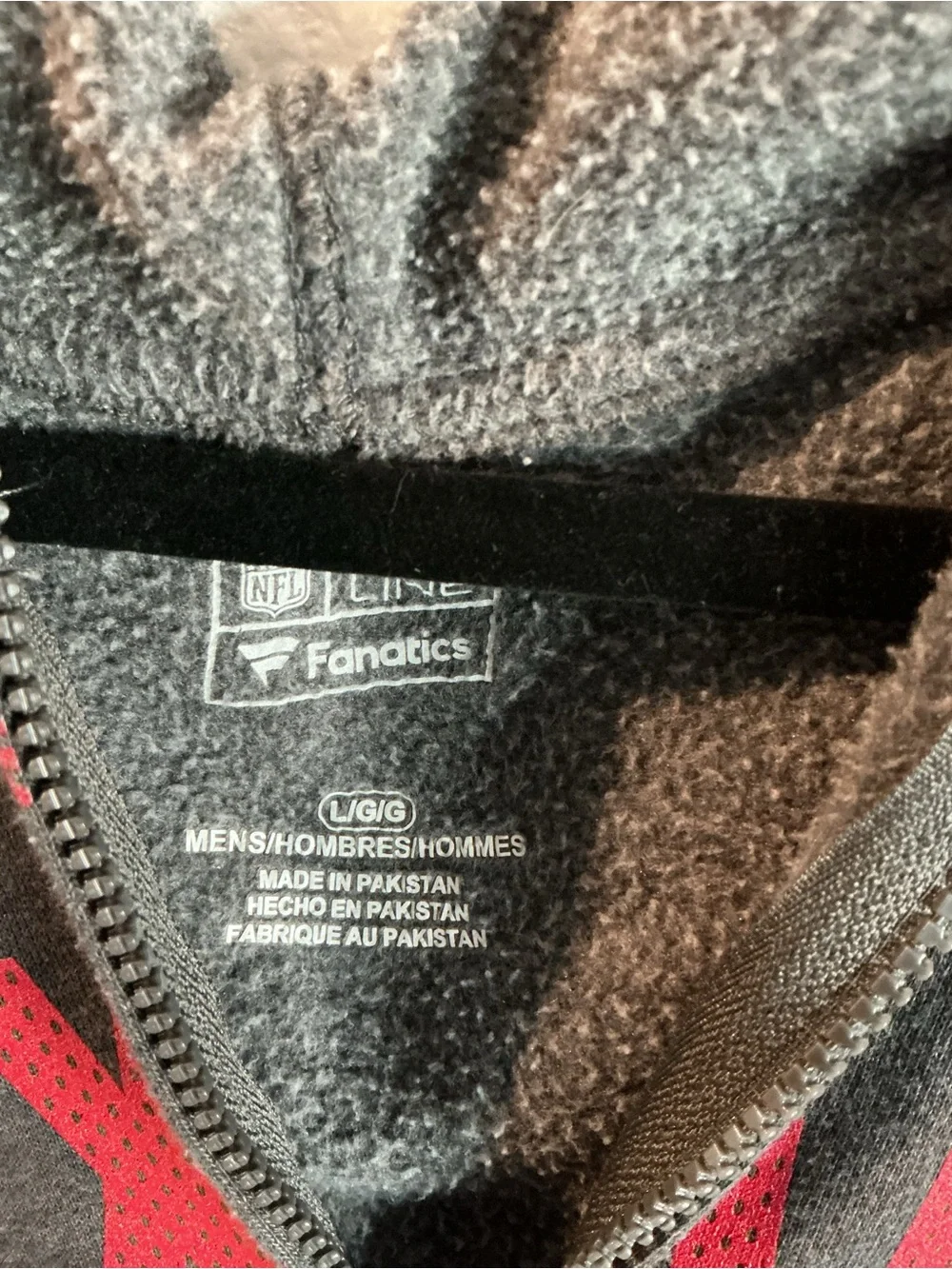 Fanatics Gray Houston Texans Zip-Up Hoodie with Red Logo